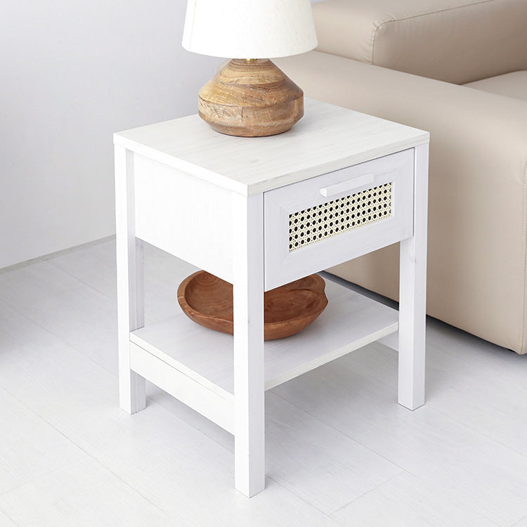 BENTAN 引き出し付きラタンサイドテーブル|W45