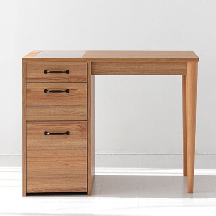 LETANTO ガラストップ 引き出し付きデスク