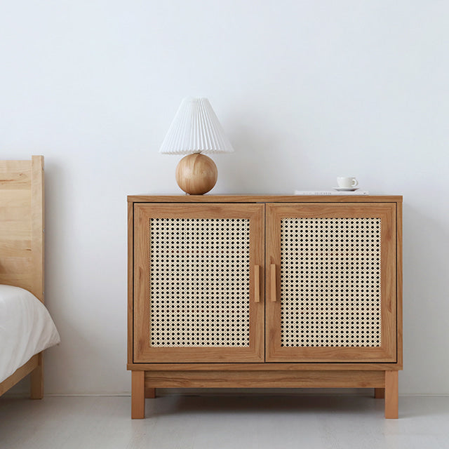 BENTAN 2ドア ラタンドア収納キャビネット|9073