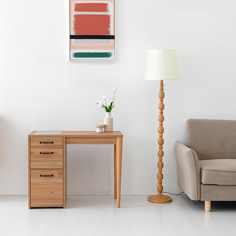 LETANTO ガラストップ 引き出し付きデスク