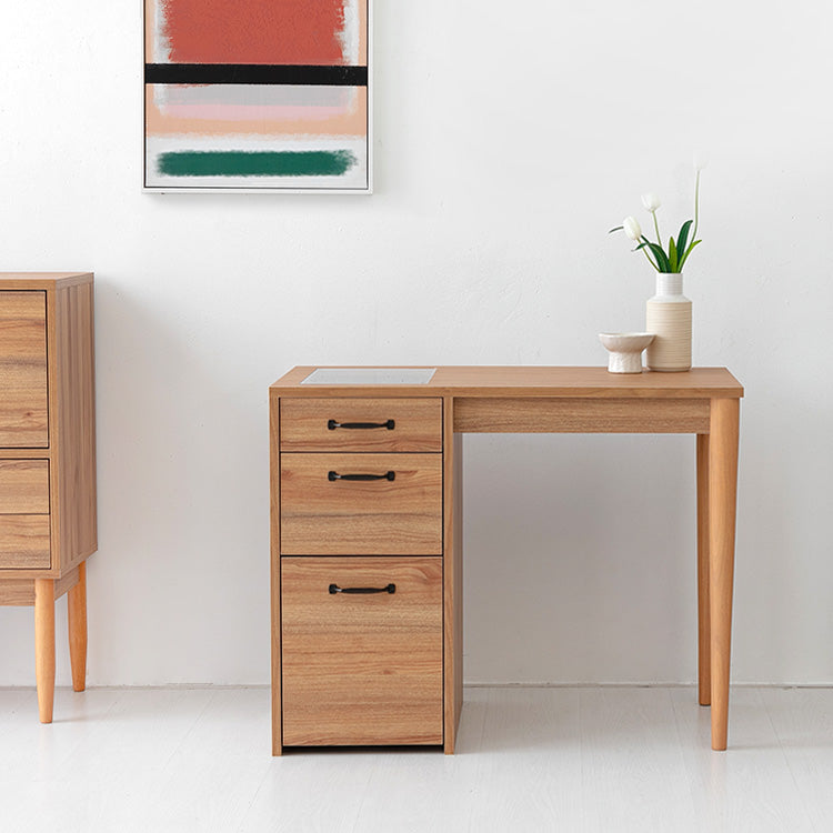 LETANTO ガラストップ 引き出し付きデスク