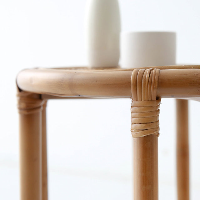 LOTTAN ラウンドラタンサイドテーブル|D40