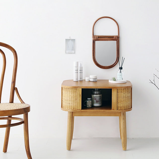 CESBON 収納付きラタンサイドテーブル|6043