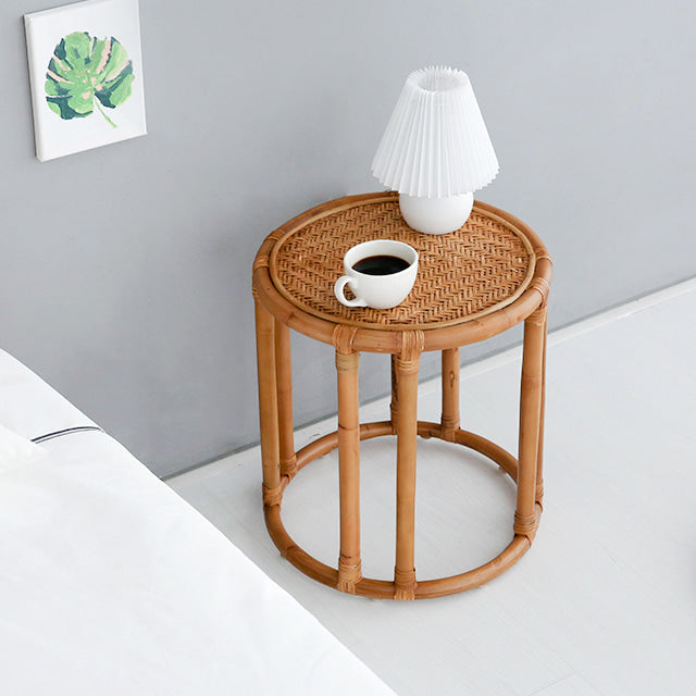 LOTTAN ラウンドラタンサイドテーブル|D40