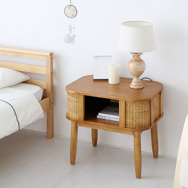 CESBON 収納付きラタンサイドテーブル|6043