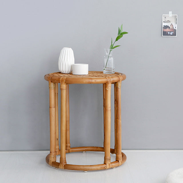 LOTTAN ラウンドラタンサイドテーブル|D40