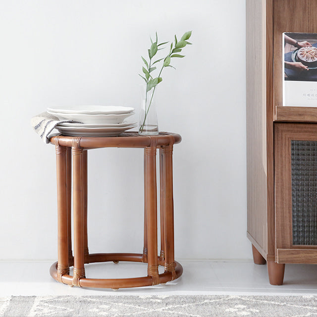 LOTTAN ラウンドラタンサイドテーブル|D40