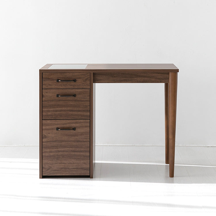 LETANTO ガラストップ 引き出し付きデスク