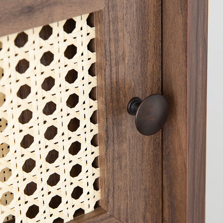 BENTAN ラタンミニ卓上収納|2ドア