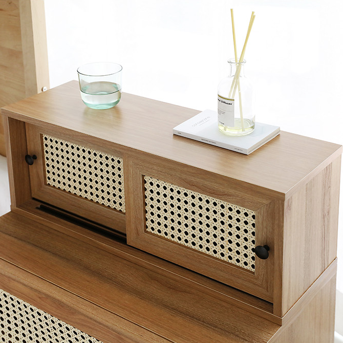 BENTAN ラタンミニ卓上収納|2ドア