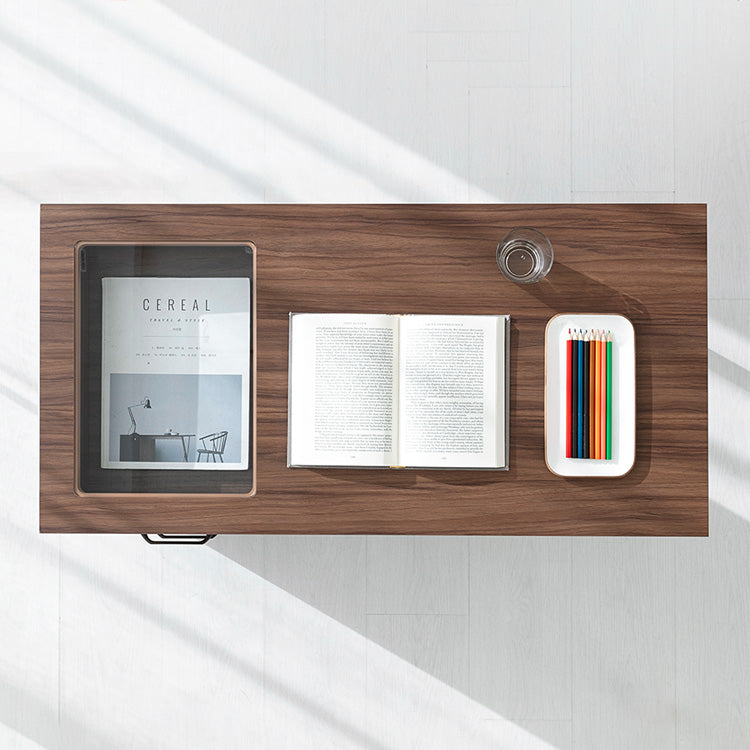 LETANTO ガラストップ 引き出し付きデスク