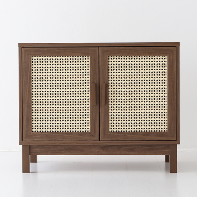 BENTAN 2ドア ラタンドア収納キャビネット|9073