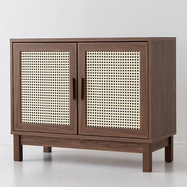 BENTAN 2ドア ラタンドア収納キャビネット|9073