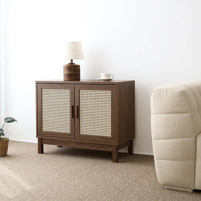 BENTAN 2ドア ラタンドア収納キャビネット|9073