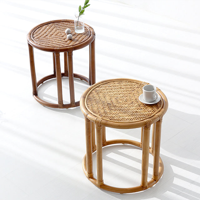 LOTTAN ラウンドラタンサイドテーブル|D40