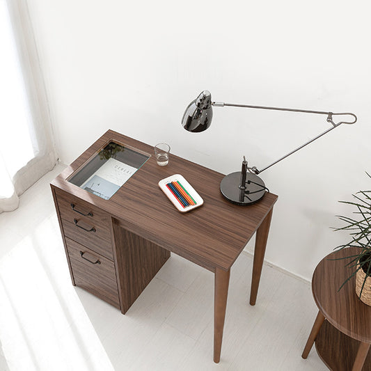 LETANTO ガラストップ 引き出し付きデスク