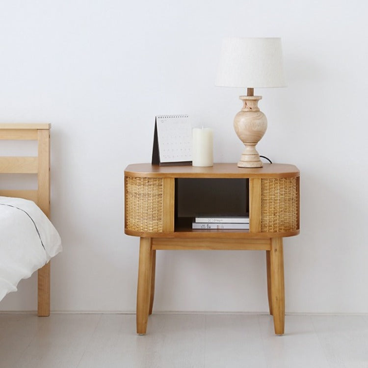 CESBON 収納付きラタンサイドテーブル|6043