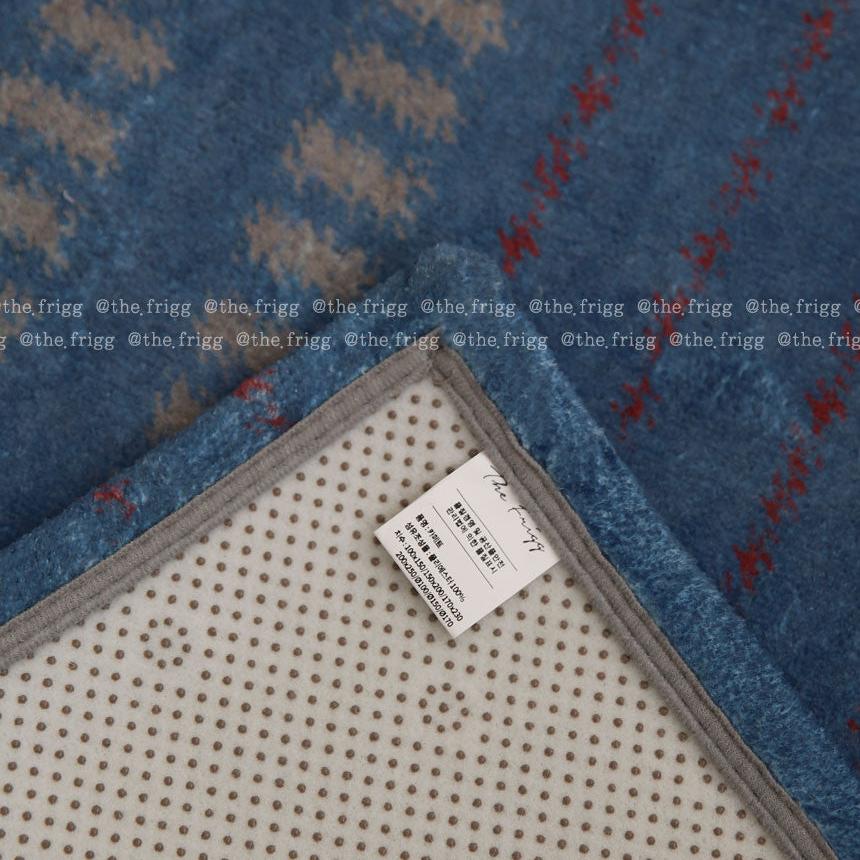 ヴィンテージブルーラグ|洗えるラグ