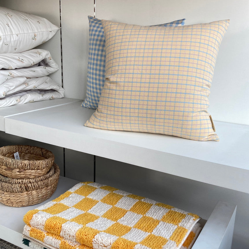 チェックコージークッション|45x45