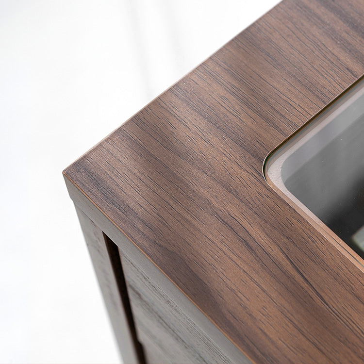 LETANTO ガラストップ 引き出し付きデスク