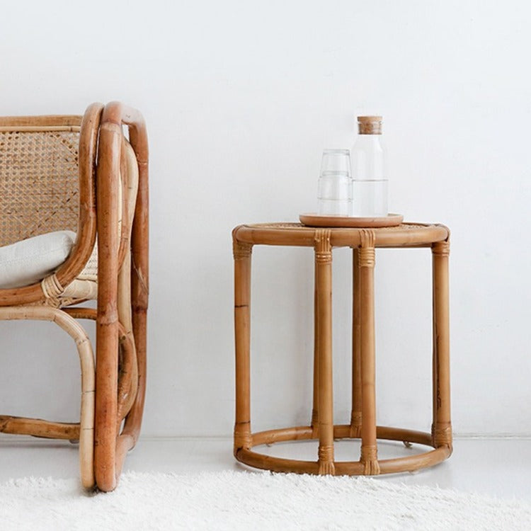 LOTTAN ラウンドラタンサイドテーブル|D40