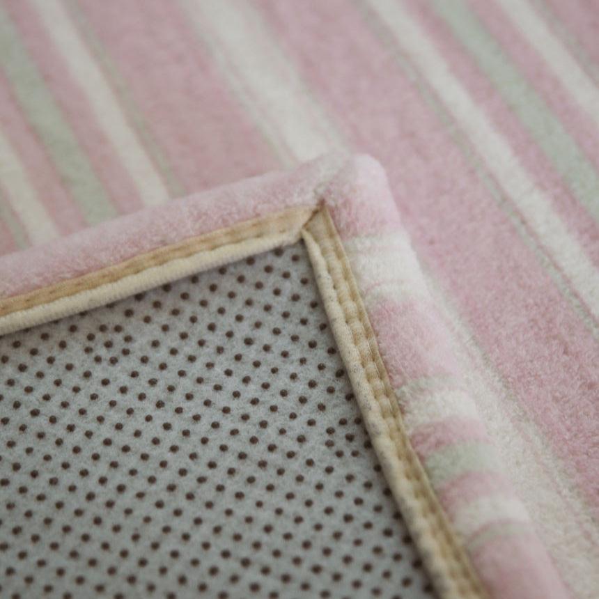 ピンクモダンストライプラグ|洗えるラグ