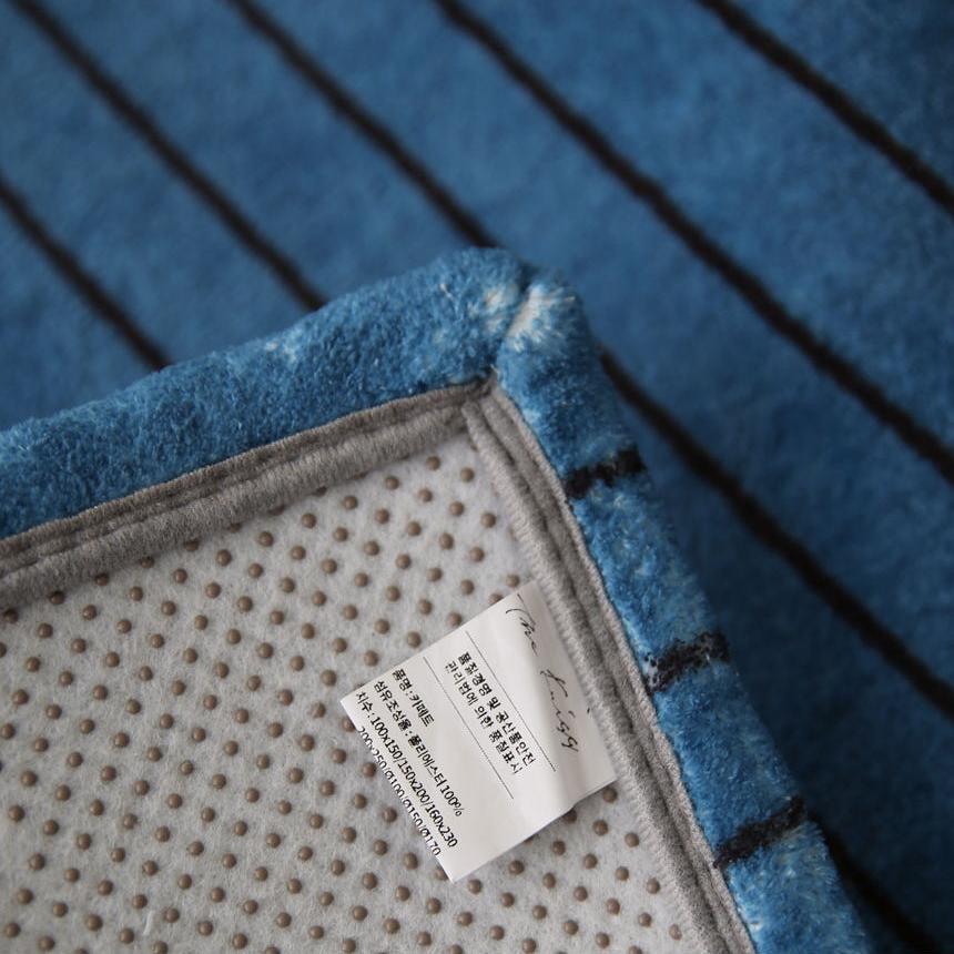 ブルーストライプラグ|洗えるラグ