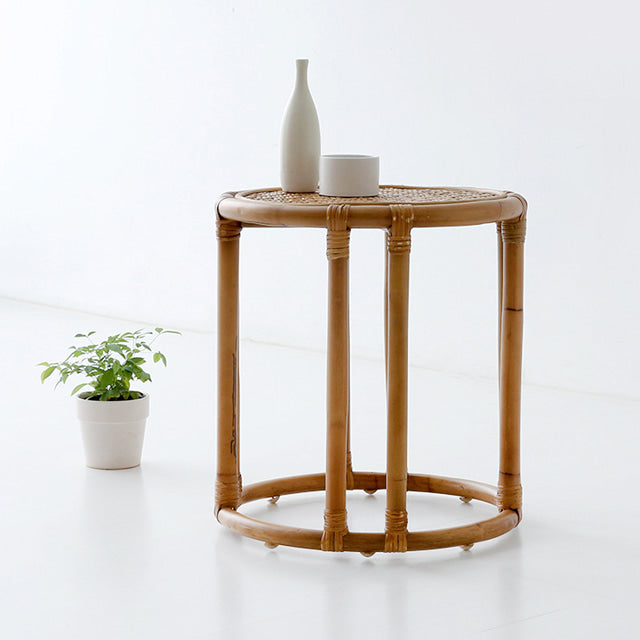 LOTTAN ラウンドラタンサイドテーブル|D40