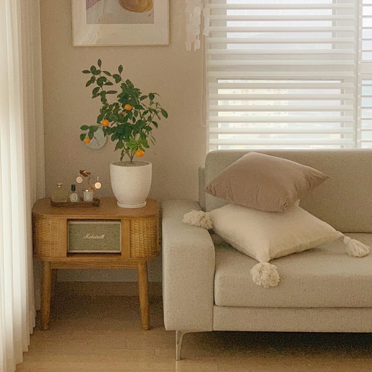 CESBON 収納付きラタンサイドテーブル|6043