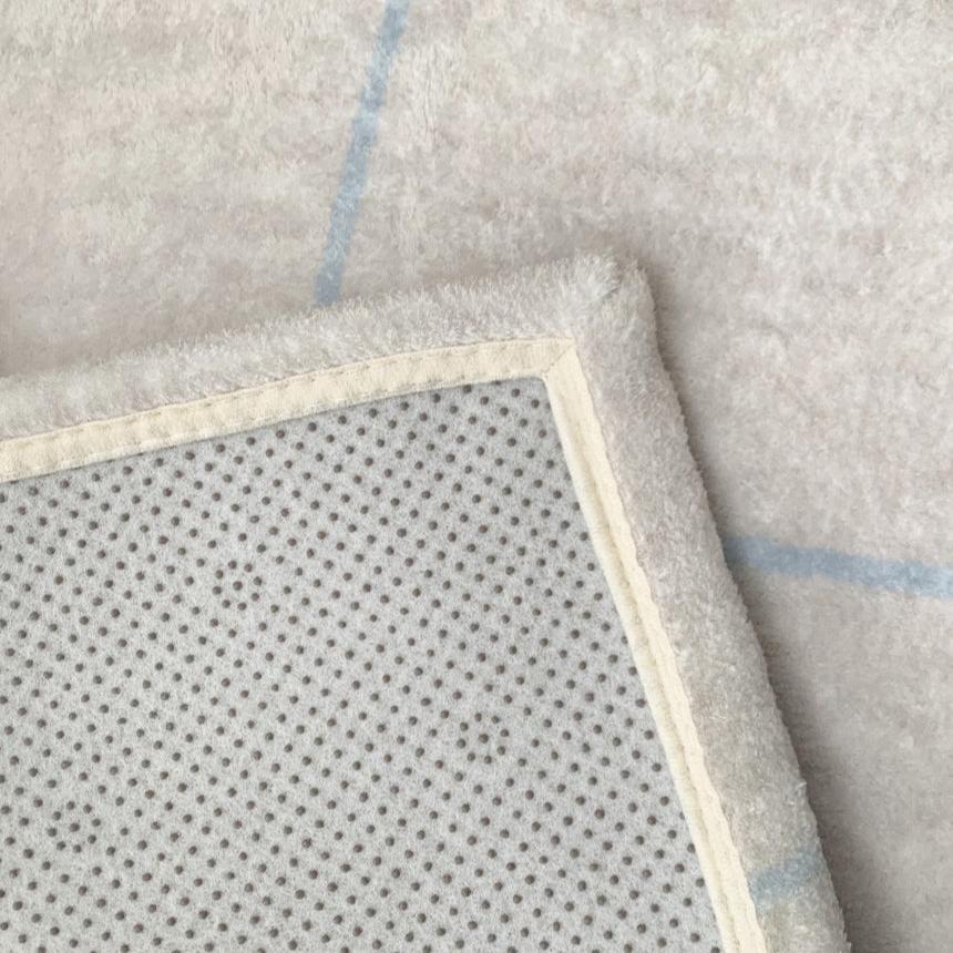 ブルーチェックラグ|洗えるラグ