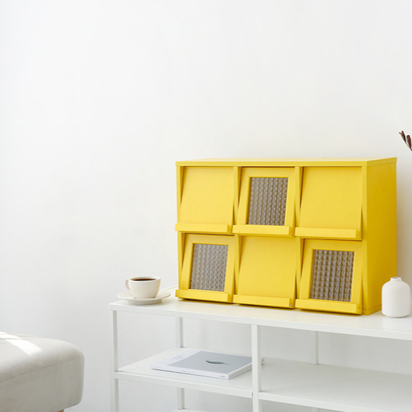 FILMON ラック付きミニ収納 6扉|4262