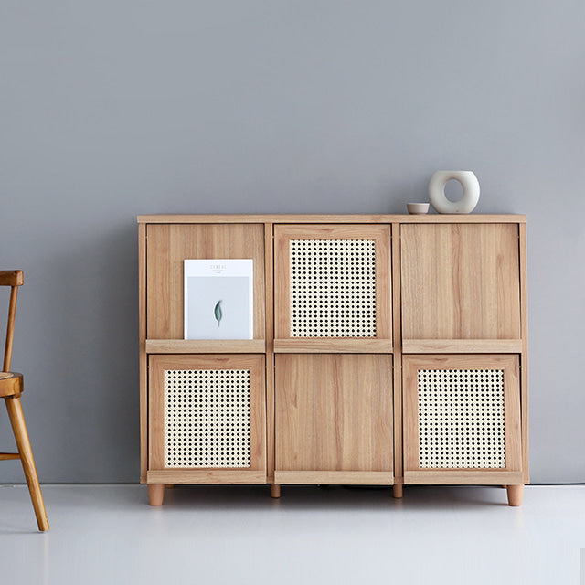 BENTAN 雑誌収納付きラタンチェスト 6扉|92120