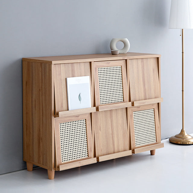 BENTAN 雑誌収納付きラタンチェスト 6扉|92120