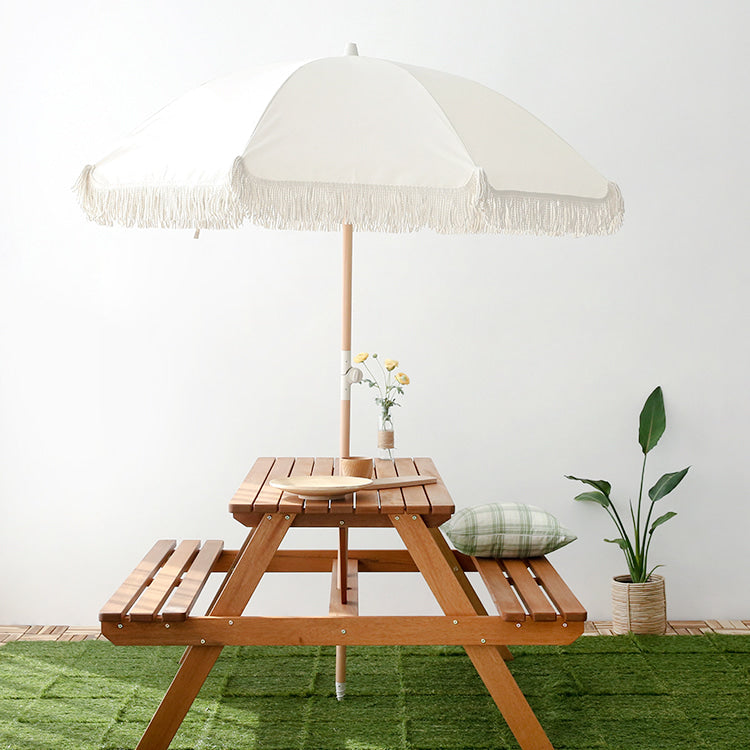 ROMIL タッセルパラソル|角度調整・防水・UV機能付き