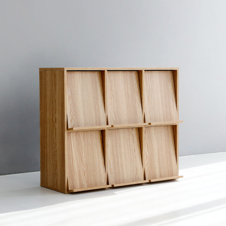 EZBO 雑誌収納付きウッドチェスト| 6ドア横型
