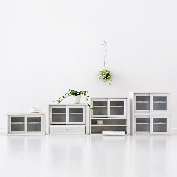 MUNIE ガラス扉卓上ミニ収納棚|Cタイプ