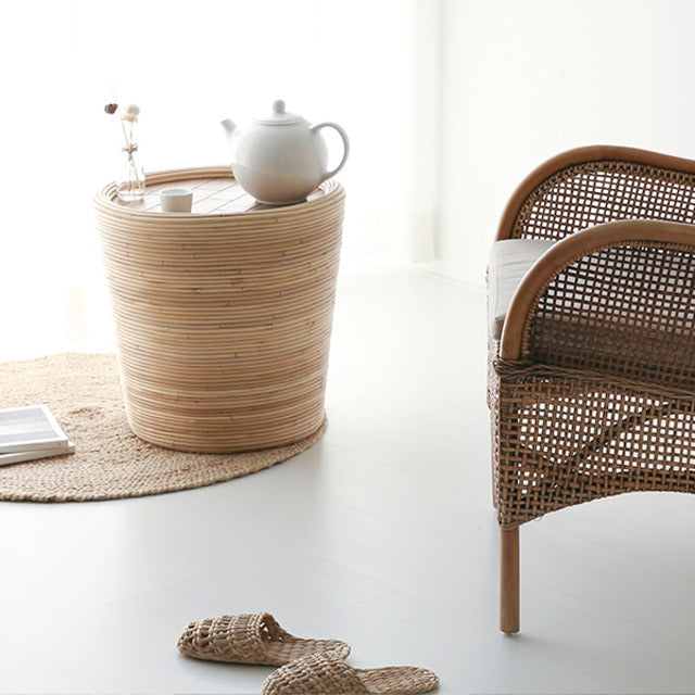 PASAR ラタンラウンドコーヒーテーブル