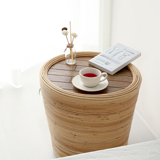 PASAR ラタンラウンドコーヒーテーブル