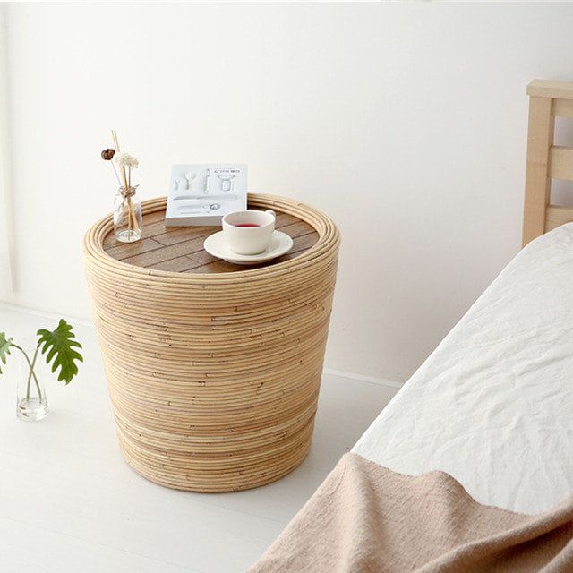 PASAR ラタンラウンドコーヒーテーブル