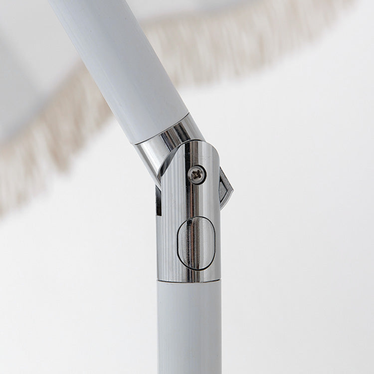 ROMIL タッセルパラソル スカイブルーパターン|角度調整・防水・UV機能付き