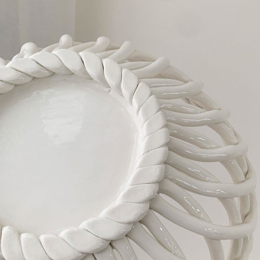 ハンドメイド ツイストセラミックバスケット(3種)