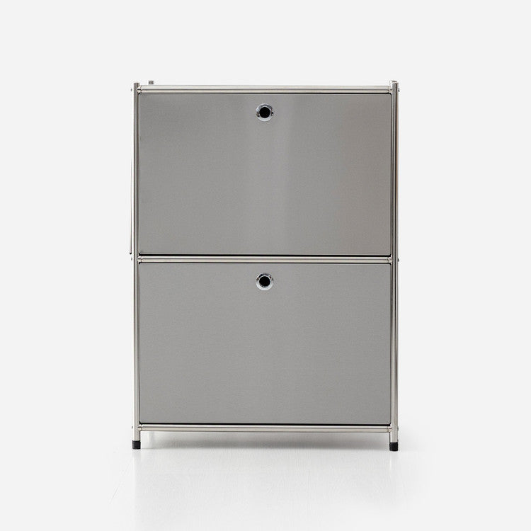 SIMPLIE モジュール2ドア収納ラック 1x2|BC608 ステンレス