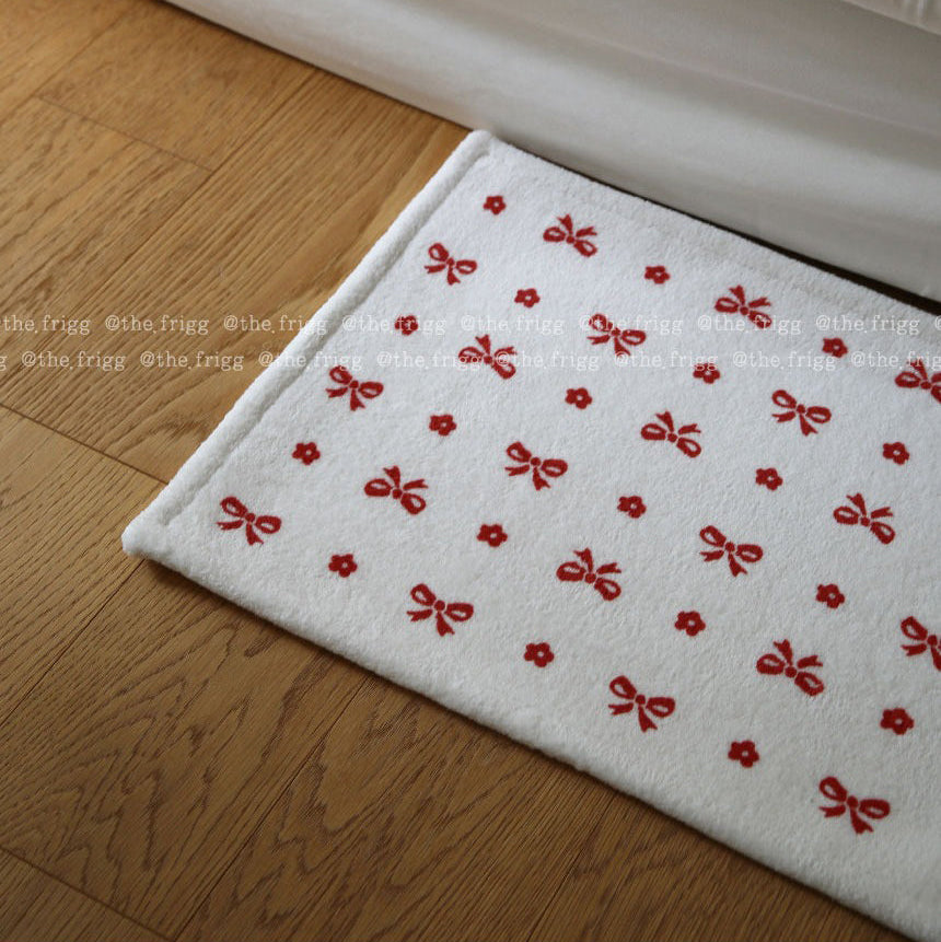 レッドリボンパターンマット|45x65