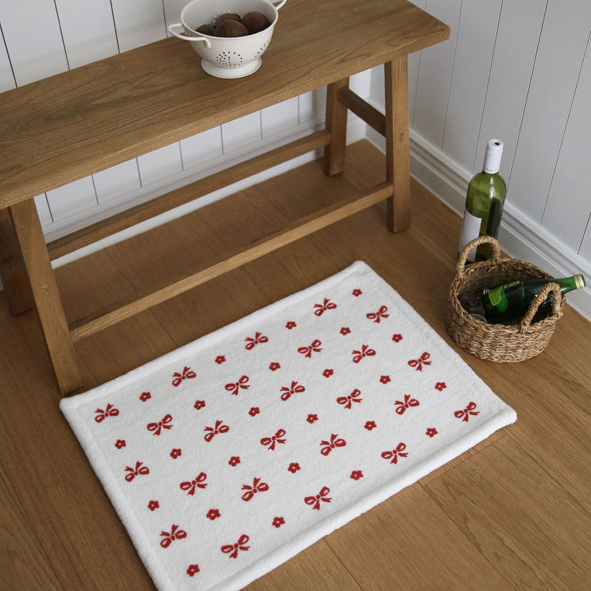 レッドリボンパターンマット|45x65