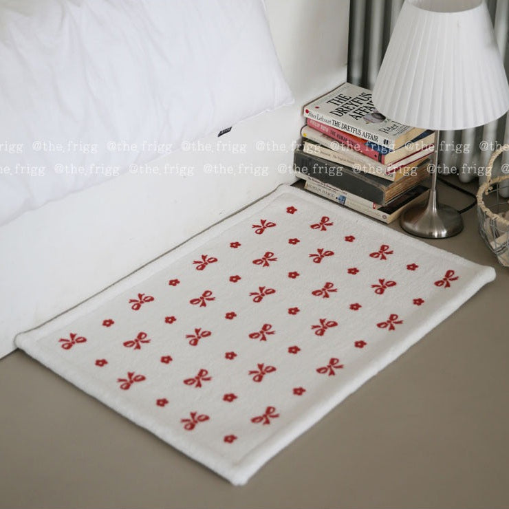 レッドリボンパターンマット|45x65