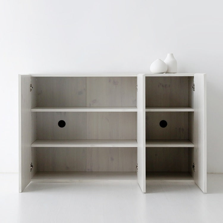 MIRANS 木目調コンソール収納棚|3ドア