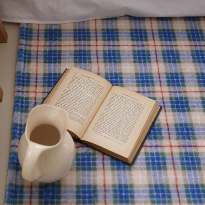 ペブルランナーチェックラグ|洗えるラグ