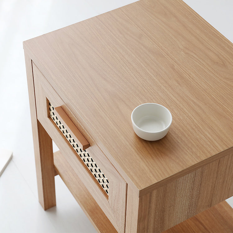 BENTAN 引き出し付きラタンサイドテーブル|W45