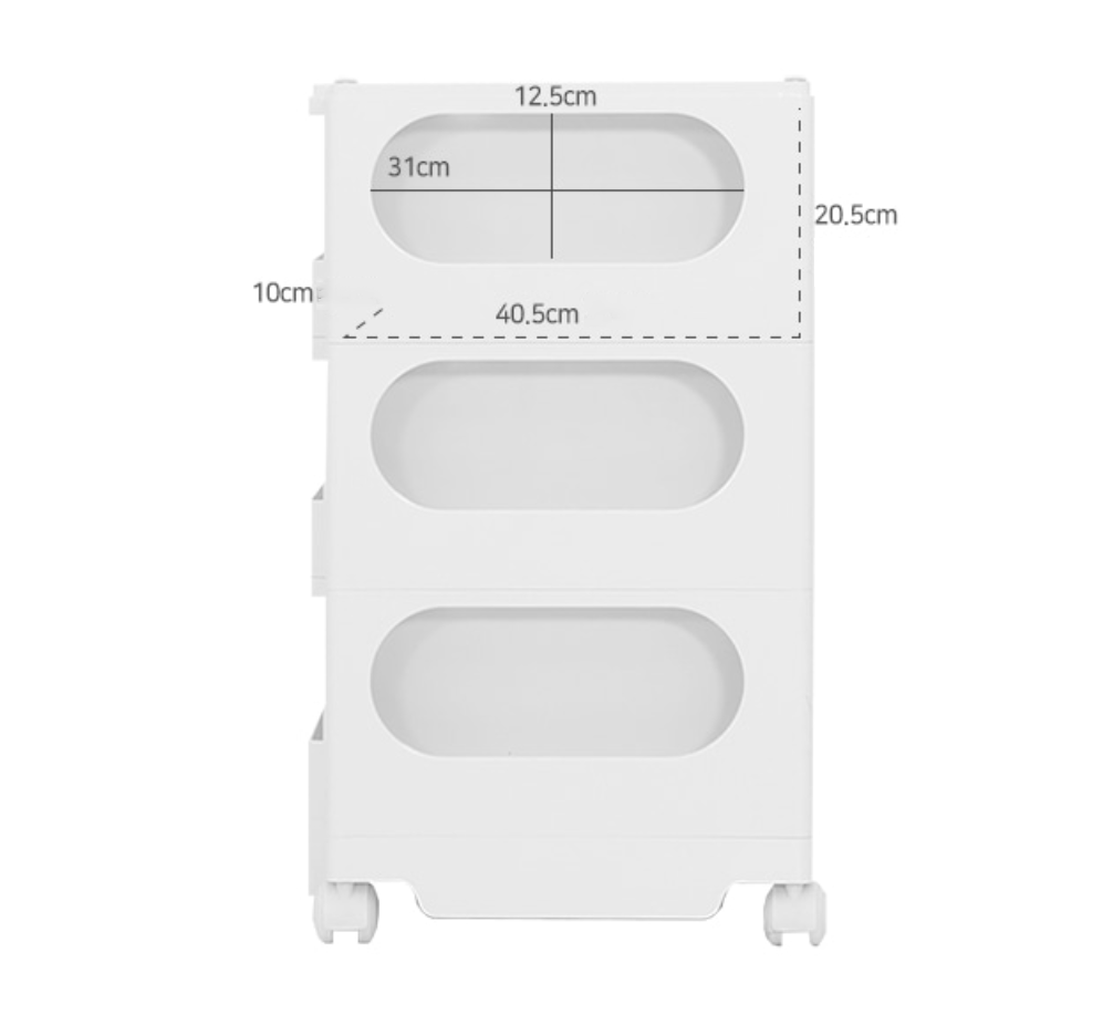 BINGEURI トロリー収納ワゴン|3.2段