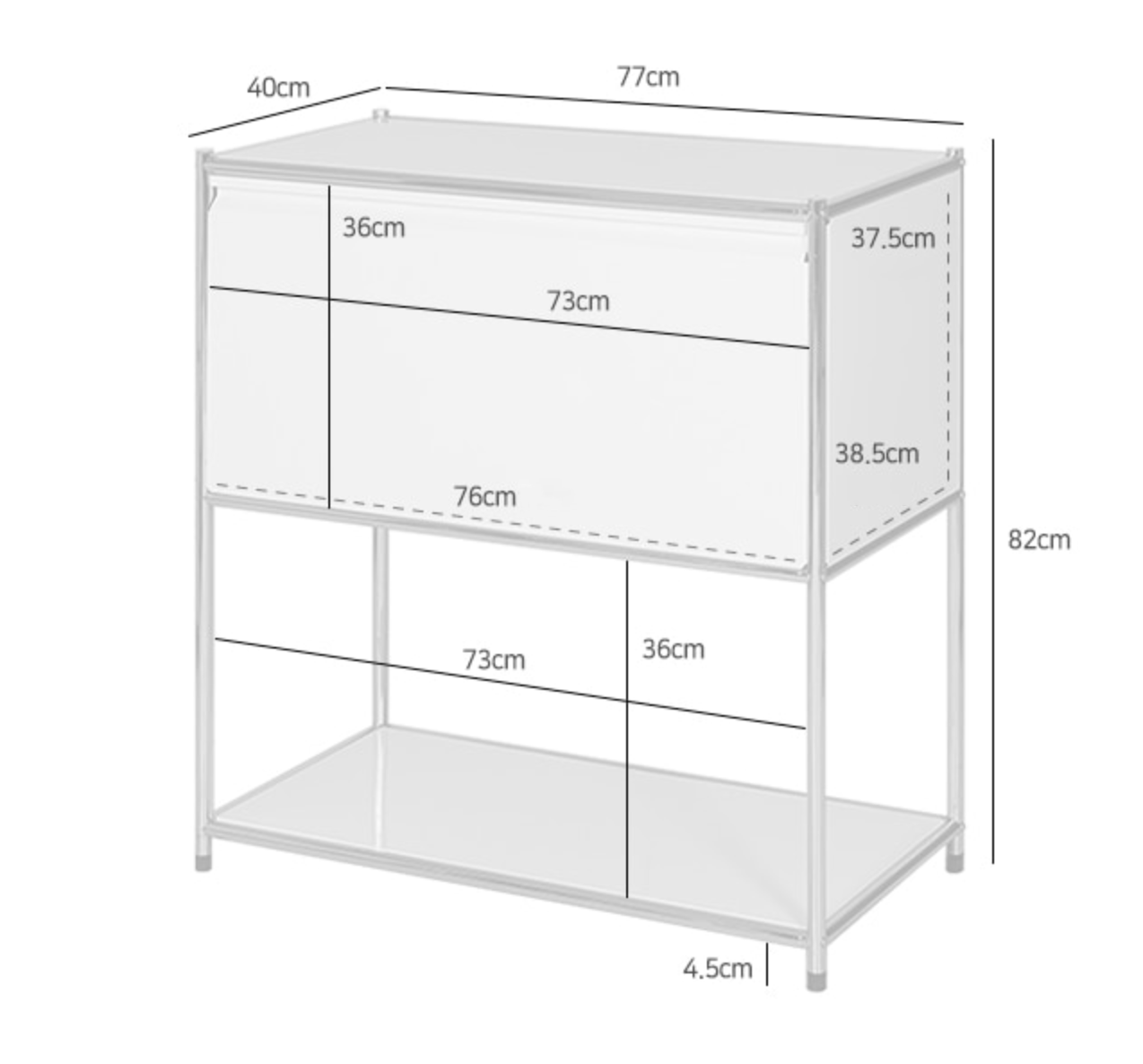SIMPLIE モジュール2段収納ラック|SG475